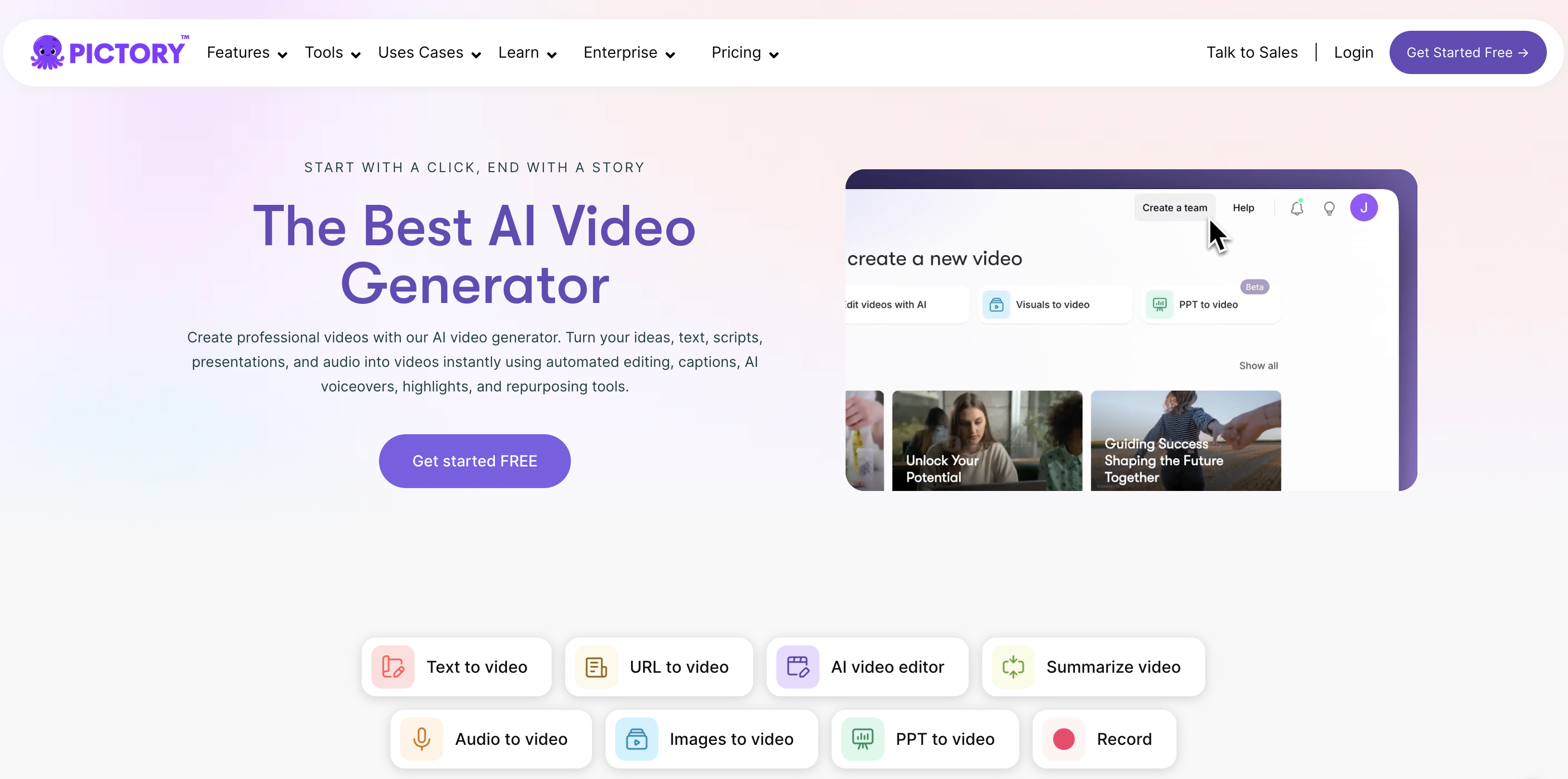 Pictory AI preview