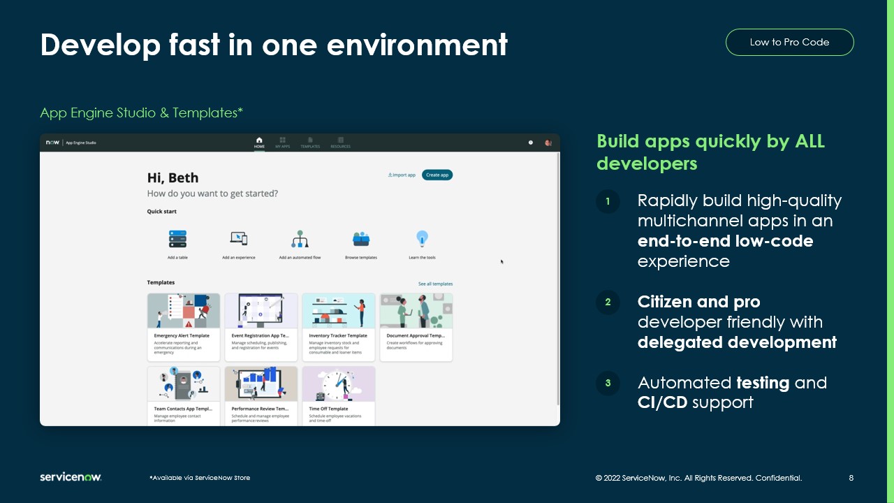 ServiceNow App Engine preview