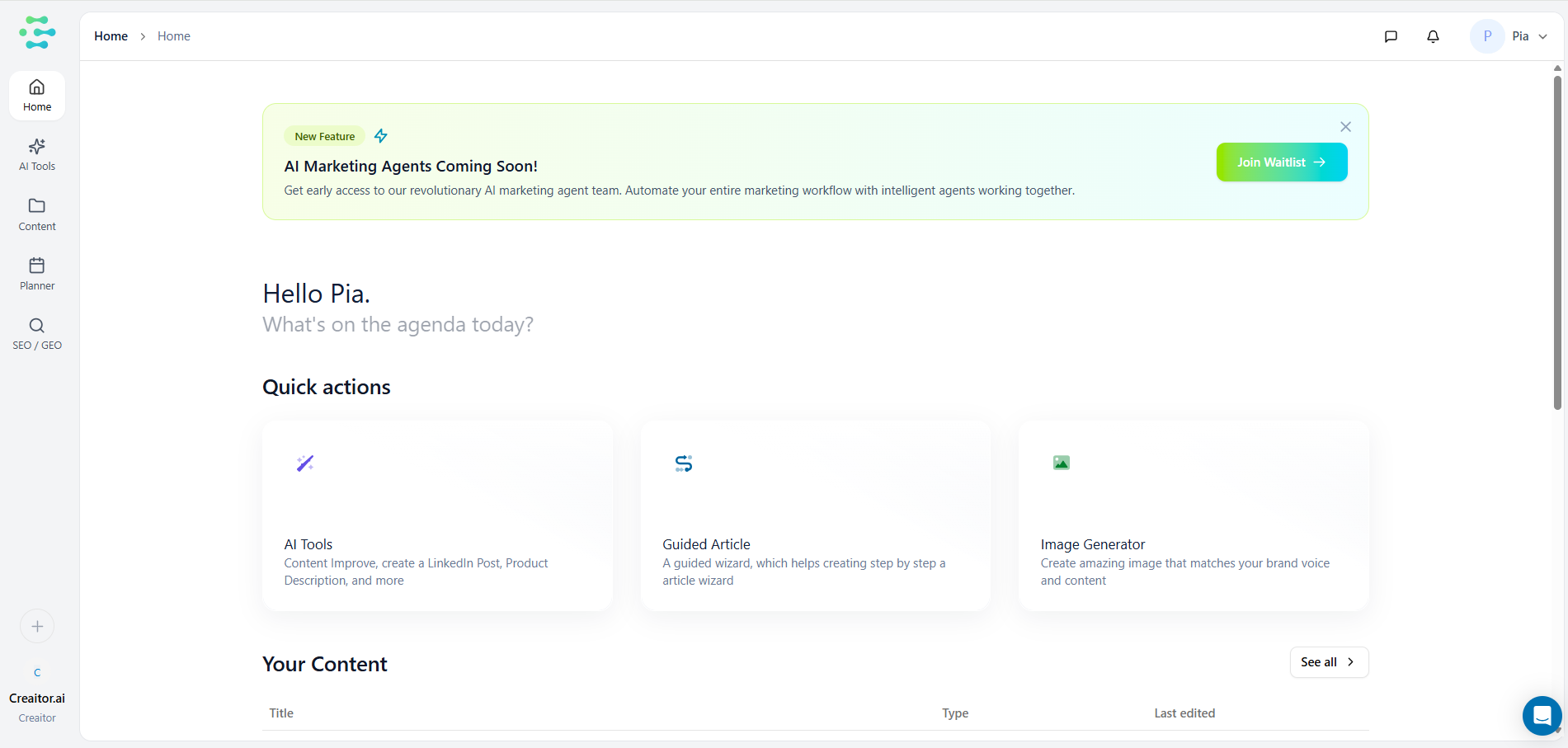 Creaitor preview