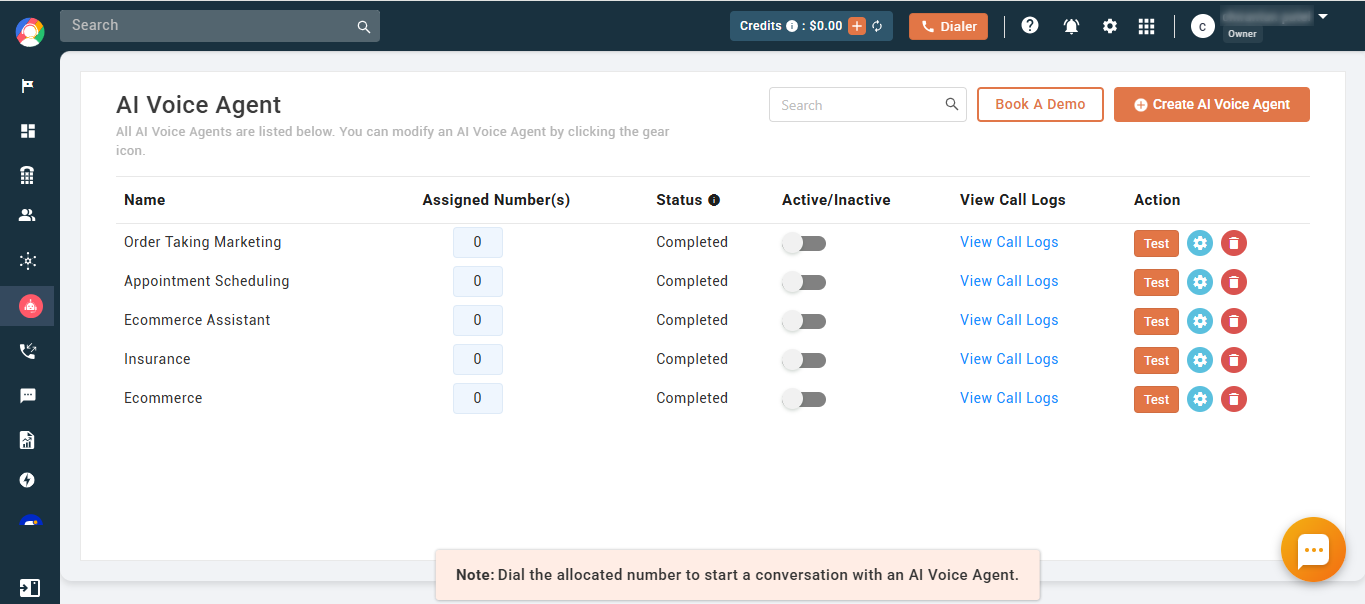 CallHippo AI Voice Agent preview