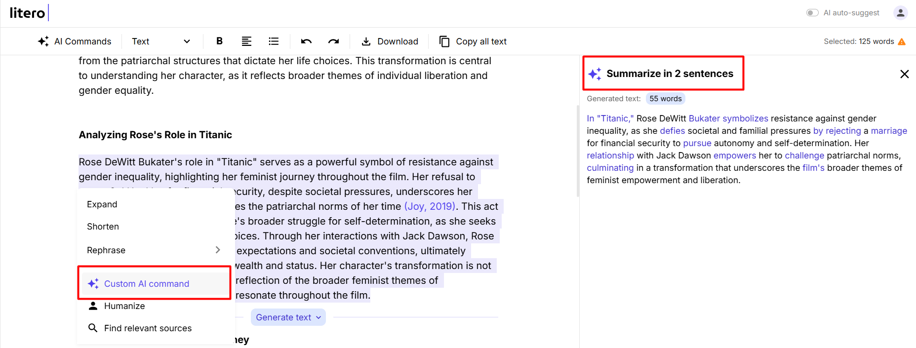 Litero AI preview